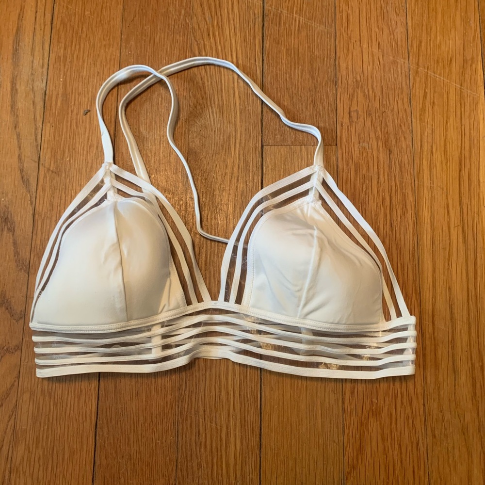 White bathing suit top